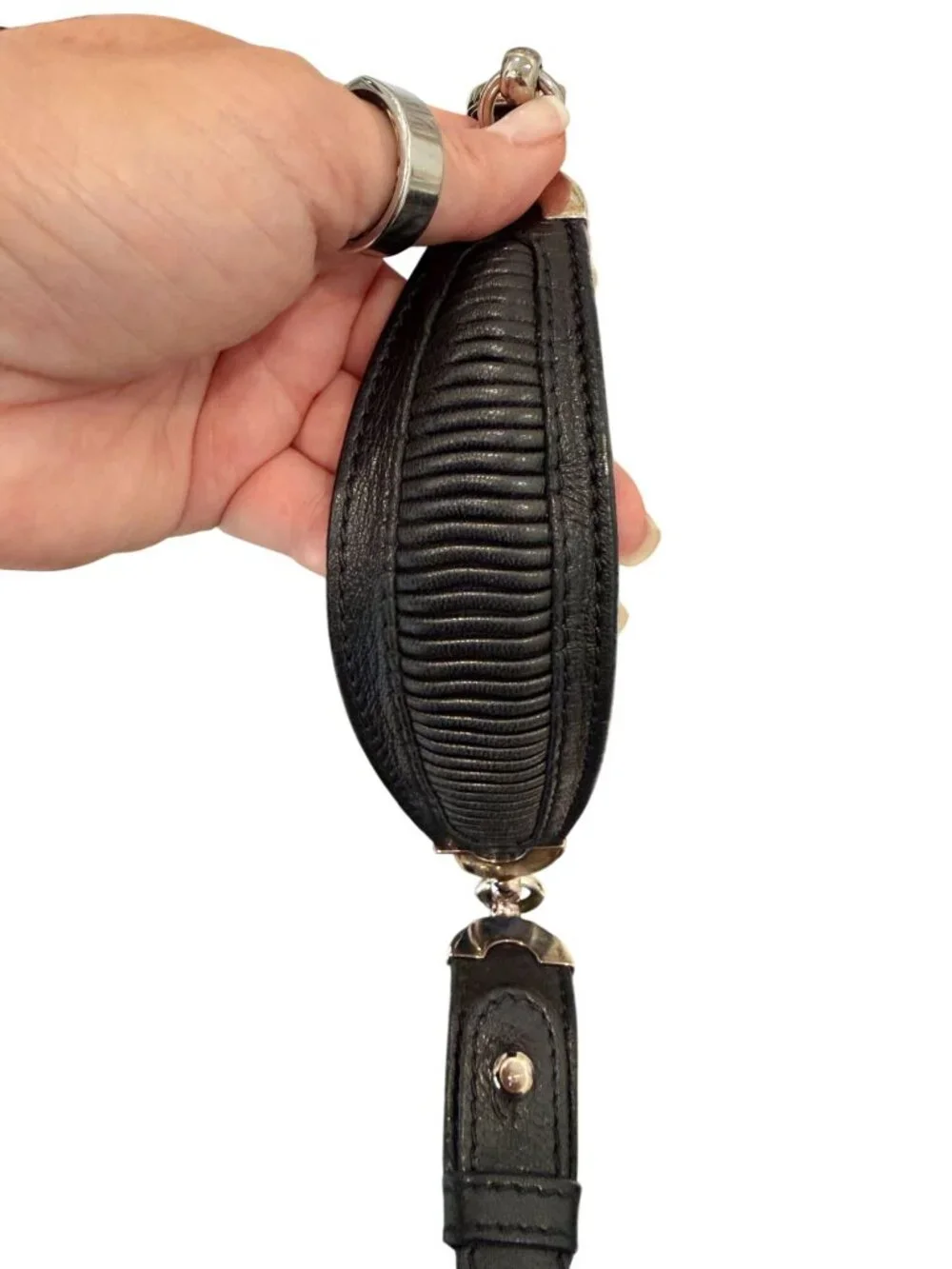 Versace Black Leather Medusa Embossed Hobo Shoulder Bag - OS